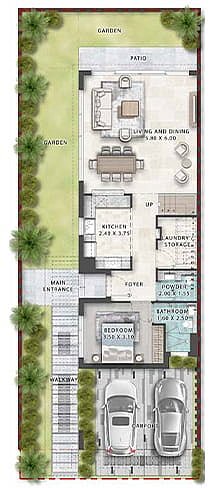 TWIN VILLA (DSTW - 5BR + MAID) ground floor